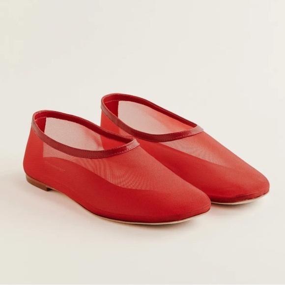 NIB Reformation Britt Ballet Flats Red Mesh 7.5 - Picture 4 of 8